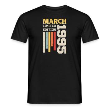 March 1995 - Birthday Gift March 1995 March - Men's T-Shirt - black - Front - AI Model Male 178 light (178cm)