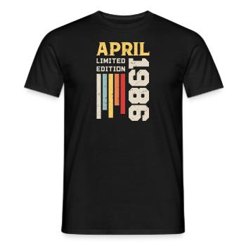 April 1986 - Geburtstagsgeschenk April 1986 April - Männer T-Shirt - Schwarz - Vorne - AI Model Male 178 light (178cm)