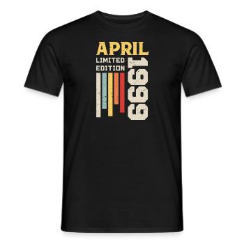 April 1999 - Birthday gift April 1999 April - Men's T-Shirt - black - Front - AI Model Male 178 light (178cm)