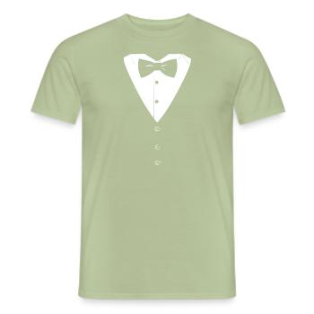 Costume Noeud papillon Costume Smoking Carnaval Chic - T-shirt homme - vert sauge - Devant - AI Model Male 178 light (178cm)