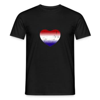 Hollande Pays-Bas Drapeau Herz - T-shirt homme - noir - Devant - AI Model Male 178 light (178cm)