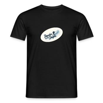 Powder to the People – Snowboard & Powder - Männer T-Shirt - Schwarz - Vorne - AI Model Male 178 light (178cm)