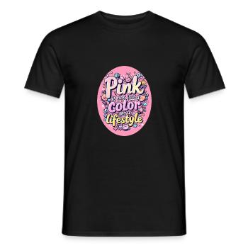 Pink is not just a color but a Lifestyle - Männer T-Shirt - Schwarz - Vorne - AI Model Male 178 light (178cm)