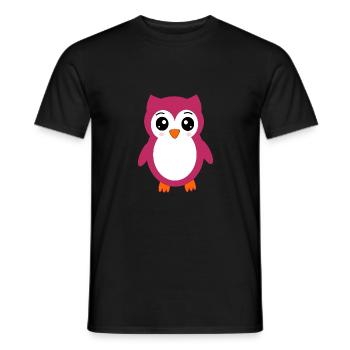 Cadeau de t-shirt hiboux kawaii mignons - T-shirt homme - noir - Devant - AI Model Male 178 light (178cm)