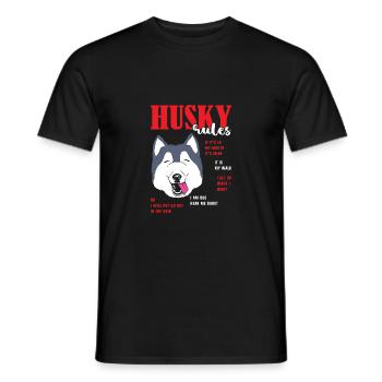 Siberian Husky - Men's T-Shirt - black - Front - AI Model Male 178 light (178cm)
