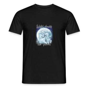 Wild Hearts Run Forever Mystische Pferde Freunde - Männer T-Shirt - Schwarz - Vorne - AI Model Male 178 light (178cm)