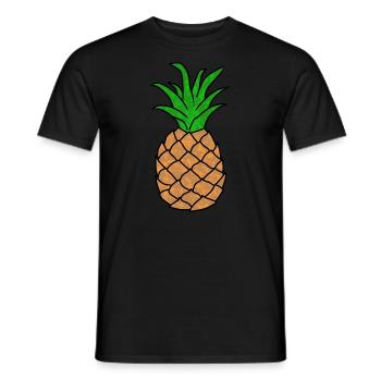 Ananas Zeichnung - Männer T-Shirt - Schwarz - Vorne - AI Model Male 178 light (178cm)