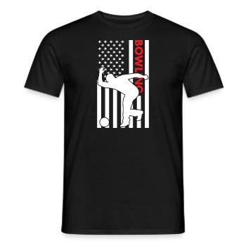 Sport Us Flag Bowling - Men's T-Shirt - black - Front - AI Model Male 178 light (178cm)