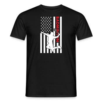 Sport Us Flag Badminton - T-shirt homme - noir - Devant - AI Model Male 178 light (178cm)