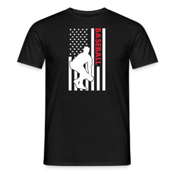Sport Us Flag Baseball - T-shirt homme - noir - Devant - AI Model Male 178 light (178cm)