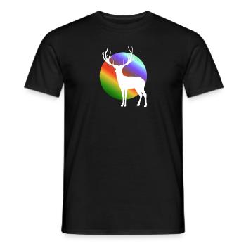 Weißer Hirsch - Männer T-Shirt - Schwarz - Vorne - AI Model Male 178 light (178cm)