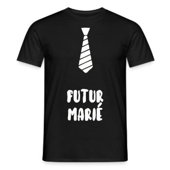 Futur marié - T-shirt homme - noir - Devant - AI Model Male 178 light (178cm)
