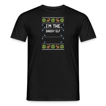Je suis l’elfe impertinent - Noël moche - T-shirt homme - noir - Devant - AI Model Male 178 light (178cm)