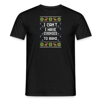 I Can't I Have Cookies To Bake - Men's T-Shirt - black - Front - AI Model Male 178 light (178cm)