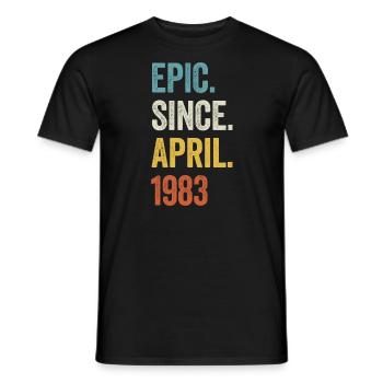 40 Years Epic Since April 1983 40th Birthday - Men's T-Shirt - black - Front - AI Model Male 178 light (178cm)