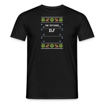 The Tattooed Elf - Ugly Christmas - Männer T-Shirt - Schwarz - Vorne - AI Model Male 178 light (178cm)