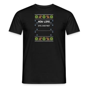 How Long Until Christmas? - Men's T-Shirt - black - Front - AI Model Male 178 light (178cm)