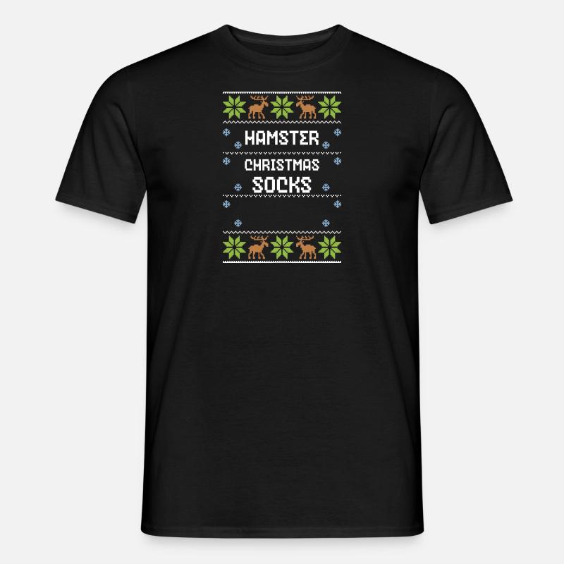 Hamster Christmas Socks - Männer T-Shirt - Schwarz