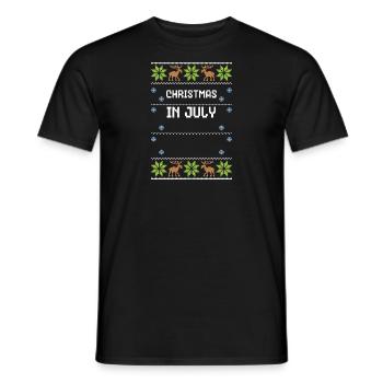 Christmas In July - Ugly Christmas - Men's T-Shirt - black - Front - AI Model Male 178 light (178cm)