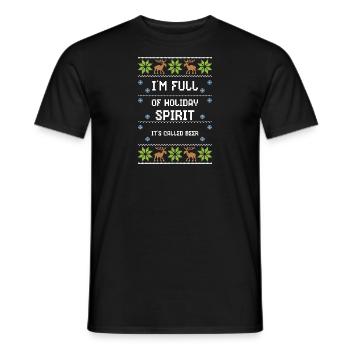 I'm Full Of Holiday Spirit It's... - Men's T-Shirt - black - Front - AI Model Male 178 light (178cm)