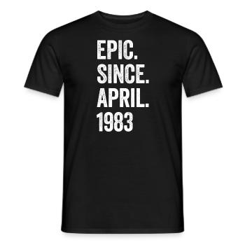 40 Years Epic Since April 1983 40th Birthday - Men's T-Shirt - black - Front - AI Model Male 178 light (178cm)