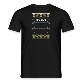 Opa Elfe - Ugly Christmas - Männer T-Shirt - Schwarz - Vorne - AI Model Male 178 light (178cm)