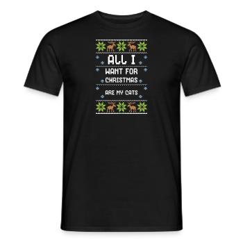 All I Want For Christmas Are My... - Männer T-Shirt - Schwarz - Vorne - AI Model Male 178 light (178cm)