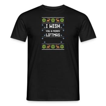 Je vous souhaite un joyeux liftmas - T-shirt homme - noir - Devant - AI Model Male 178 light (178cm)