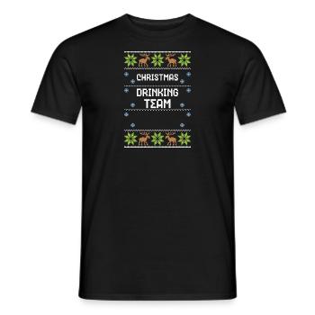 Christmas Drinking Team - Men's T-Shirt - black - Front - AI Model Male 178 light (178cm)