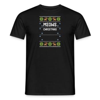 Miaou Noël - Noël moche - T-shirt homme - noir - Devant - AI Model Male 178 light (178cm)