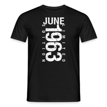 June 1963 June birthday gift June 1963 - Men's T-Shirt - black - Front - AI Model Male 178 light (178cm)