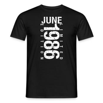 Juni 1986 Juni Geburtstagsgeschenk Juni 1986 - Männer T-Shirt - Schwarz - Vorne - AI Model Male 178 light (178cm)