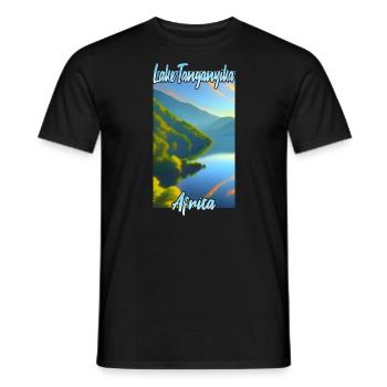 Lac tanganyika - T-shirt homme - noir - Devant - AI Model Male 178 light (178cm)