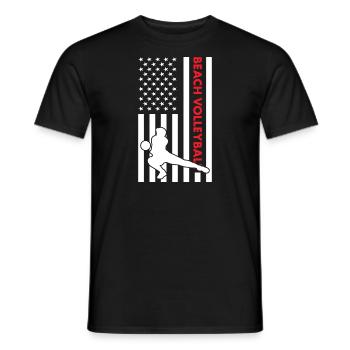 Sport Us Flag Volleyball de plage - T-shirt homme - noir - Devant - AI Model Male 178 light (178cm)