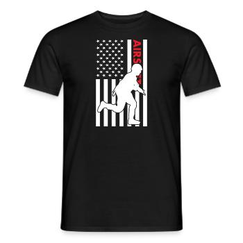 Sport Us Flag Airsoft - Men's T-Shirt - black - Front - AI Model Male 178 light (178cm)
