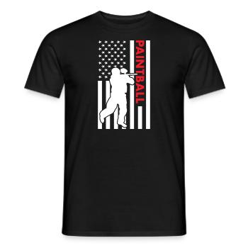 Sport Us Flag Paintball - T-shirt homme - noir - Devant - AI Model Male 178 light (178cm)
