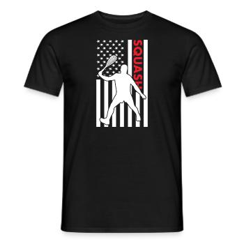 Sport Us Flag Squash - Männer T-Shirt - Schwarz - Vorne - AI Model Male 178 light (178cm)