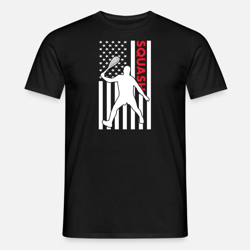 Sport Us Flag Squash - Männer T-Shirt - Schwarz