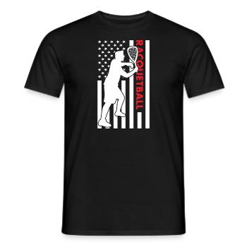 Sport Us Flag Racquetball - T-shirt homme - noir - Devant - AI Model Male 178 light (178cm)