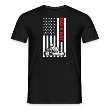 Sport Us Flag Go Kart - Männer T-Shirt - Schwarz - Vorne - AI Model Male 178 light (178cm)