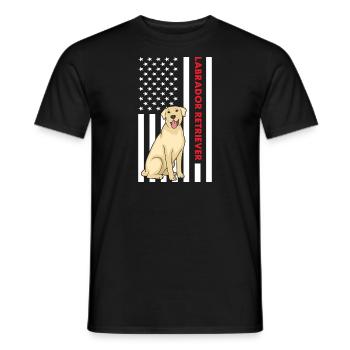 Labrador Retriever Us Flag - Men's T-Shirt - black - Front - AI Model Male 178 light (178cm)