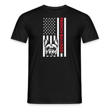 Drapeau du bouledogue français - T-shirt homme - noir - Devant - AI Model Male 178 light (178cm)