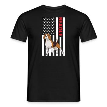 Beagle Us Flag - Männer T-Shirt - Schwarz - Vorne - AI Model Male 178 light (178cm)