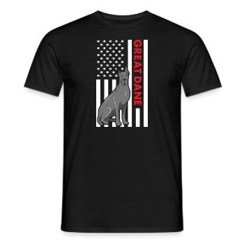Drapeau des États-Unis de Dogue - T-shirt homme - noir - Devant - AI Model Male 178 light (178cm)