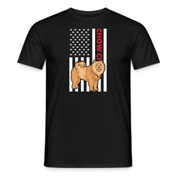 Drapeau Chow Chow Us - T-shirt homme - noir - Devant - AI Model Male 178 light (178cm)