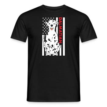 Dalmatian Us Flag - Men's T-Shirt - black - Front - AI Model Male 178 light (178cm)