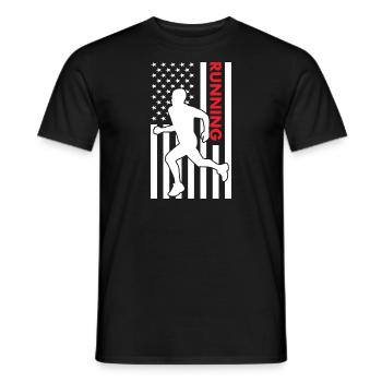 Sport Us Flag Running - T-shirt homme - noir - Devant - AI Model Male 178 light (178cm)