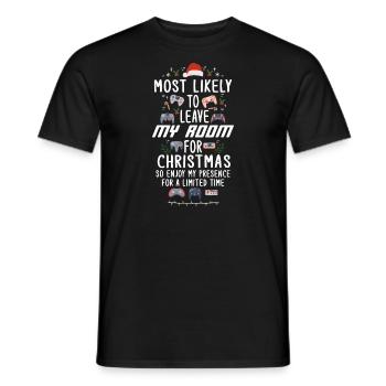 Christmas Gamer Gaming Saying Funny Humor Xmas - Men's T-Shirt - black - Front - AI Model Male 178 light (178cm)