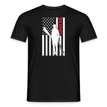 Sport Us Flag Skiing - Männer T-Shirt - Schwarz - Vorne - AI Model Male 178 light (178cm)