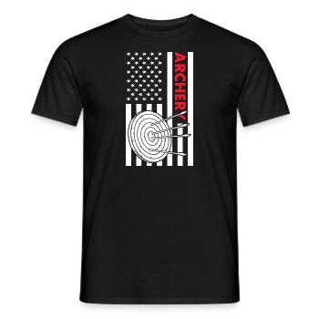 Sport Us Flag Archery - Men's T-Shirt - black - Front - AI Model Male 178 light (178cm)
